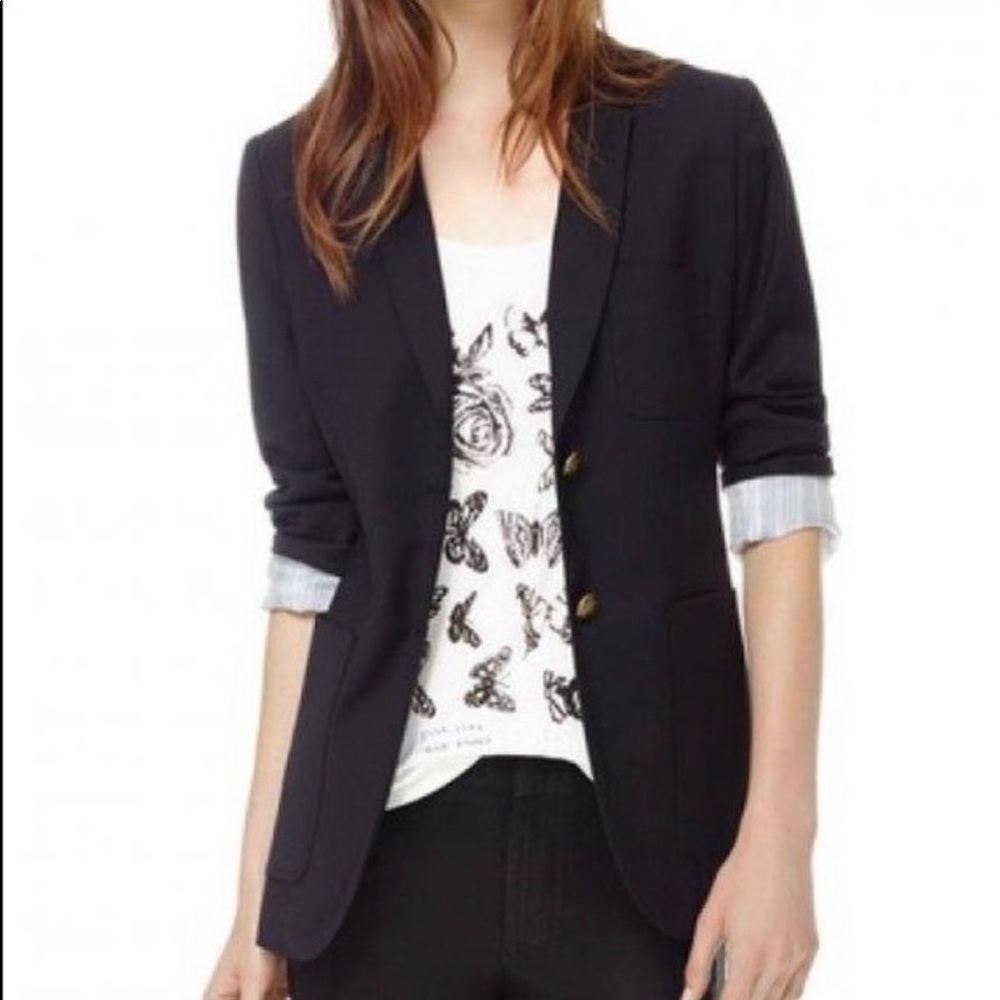 Aritzia TALULA Exeter Boyfriend Wool Blend Dark Grey Blazer Jacket Size 2